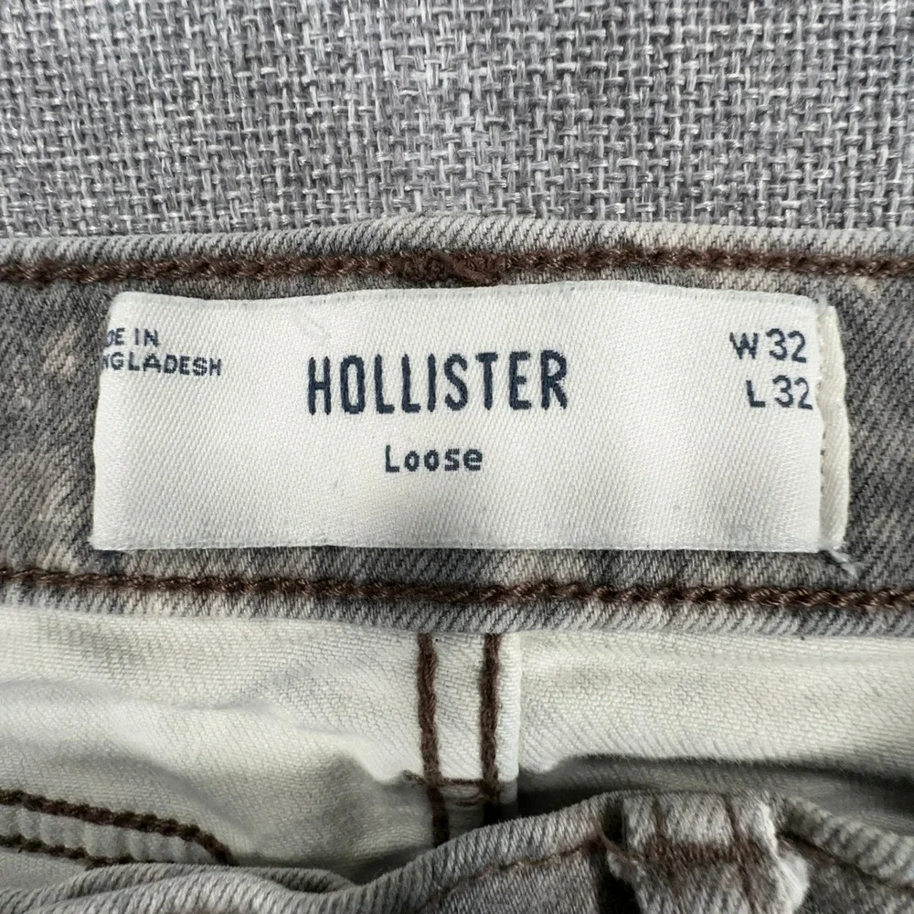 Hollister Loose Pants Mens 32x32 (Fits 32x28) Gray Real Tree Camo Utility Jeans
